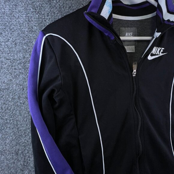 Nike Sportswear Track Jacket Girls Medium 8-10 Full Zip Purple Black Lined - Picture 8 of 15